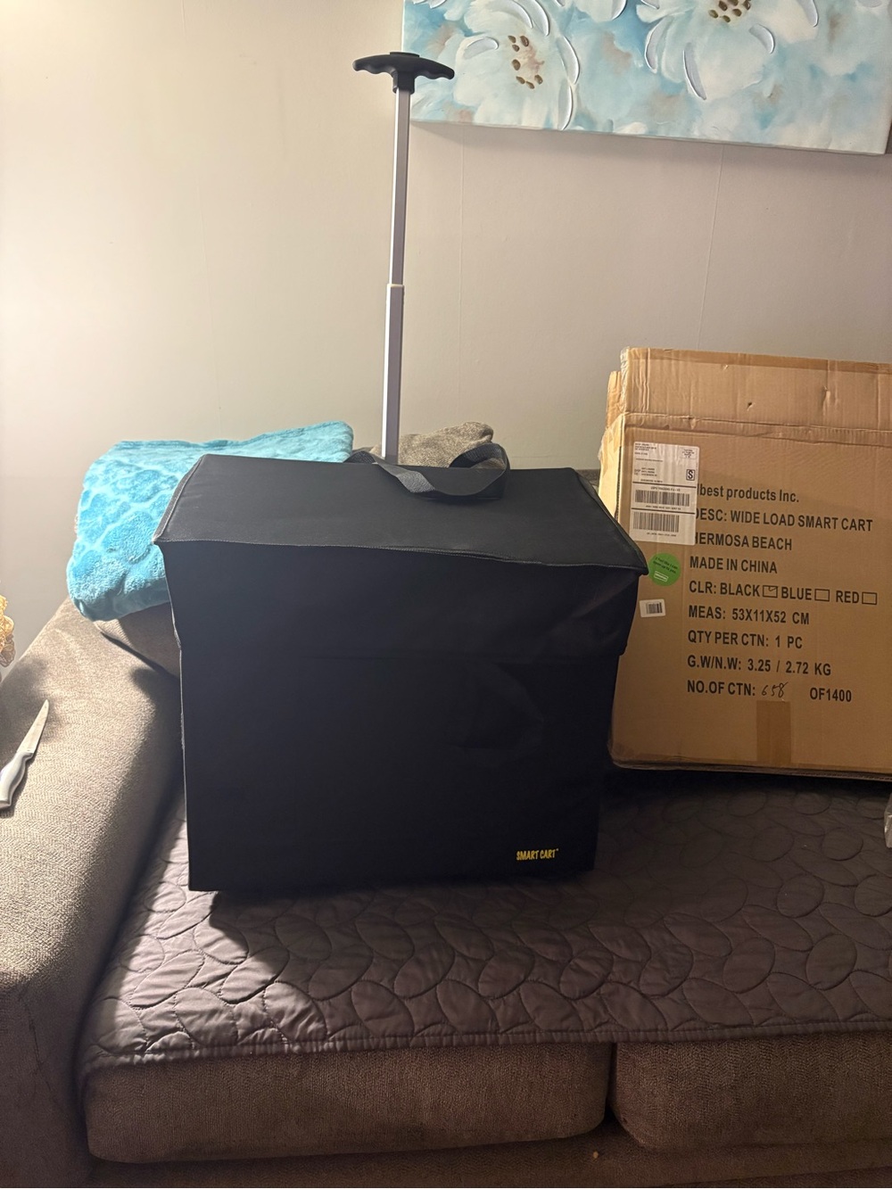 Black Rolling Travel Tote ( Smart Cart)